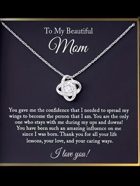 Mom Pendant Necklace - 'To My Beautiful Mom'